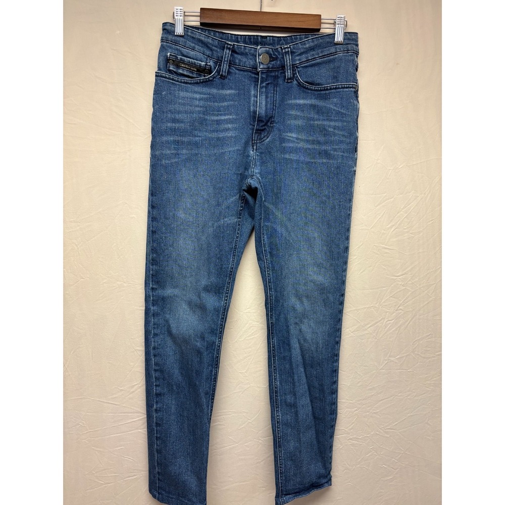 Calvin Klein Skinny Jeans Womens Blue Stone Denim Streetwear Waistband W29XL34โ